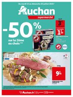 Catalogue Auchan à Saint-Cyr-l'École, avec 24 pages Prospectus Auchan à Saint-Cyr-l'École, "-50% sur la deuxième au choix", 24 pages, 13/07/2021 - 25/07/2021