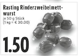 Rinderzweibelmettwurst im Angebot bei EDEKA in Coesfeld Rinderzweibelmettwurst Angebote von Rasting bei EDEKA Coesfeld für 1,50 €
