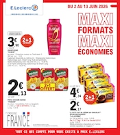 Catalogue E.Leclerc à Domérat cette semaine, valable du 02/06/2026 au 13/06/2026 Prospectus E.Leclerc à Domérat, "MAXI FORMATS MAXI ÉCONOMIES", 32 pages de promos valables du 02/06/2026 au 13/06/2026