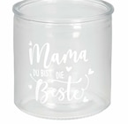 Kerzenhalter aus Glas "Mama du bist die Beste", klar bei dm-drogerie markt im Ettlingen Prospekt für 3,45 €