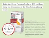 LINDA Premiumapotheke Hennigsdorf - Dobendan Direkt Flurbiprofen Spray Honig- und Zitronengeschmack Angebot im Prospekt Dobendan Direkt Flurbiprofen Spray Honig- und Zitronengeschmack bei LINDA Premiumapotheke im Hennigsdorf Prospekt für 15,49 €