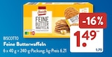 Feine Butterwaffeln von Biscotto im aktuellen ALDI SÜD Prospekt für 1,49 €