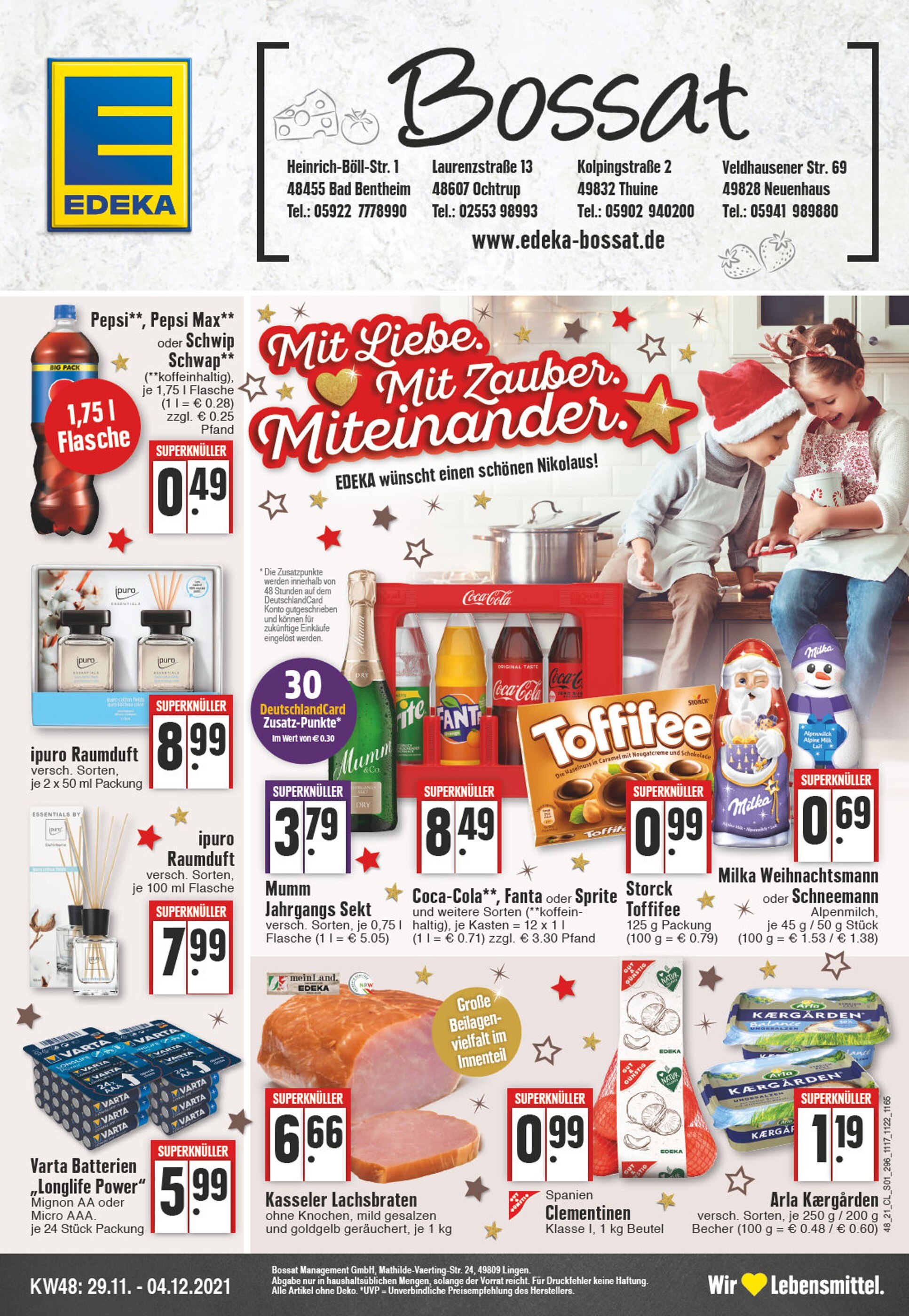 EDEKA Prospekt für Ochtrup mit 24 Seiten EDEKA Prospekt für Ochtrup: "Aktuelle Angebote", 24 Seiten, 29.11.2021 - 04.12.2021