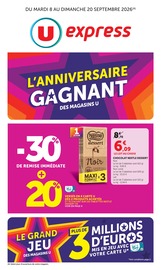 Prospectus Supermarchés U Express en cours à Saint-Fargeau et alentours, "U Express", 20 pages, 08/09/2026 - 20/09/2026 Catalogue Supermarchés U Express en cours à Saint-Fargeau et alentours, "U Express", 20 pages, 08/09/2026 - 20/09/2026