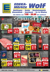 EDEKA Supermarkt Prospekt der aktuellen Woche mit 24 Seiten, gültig von 24.08.2026 bis 29.08.2026, in Mettingen und Umgebung Aktueller EDEKA Supermarkt Prospekt in Mettingen und Umgebung, "Aktuelle Angebote" mit 24 Seiten, 24.08.2026 - 29.08.2026