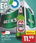 Pils oder Gold Angebote von Beck's bei Netto Marken-Discount Wilhelmshaven für 11,99 €