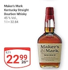 Kentucky Straight Bourbon Whisky Angebote von Maker's Mark bei GLOBUS Rostock für 22,99 €