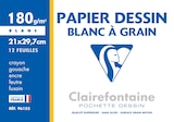 Dessin à Grain - Pochette papier à dessin - 12 feuilles - A4 - 180 gr - blanc - Clairefontaine - Bureau Vallée Dessin à Grain - Pochette papier à dessin - 12 feuilles - A4 - 180 gr - blanc - Clairefontaine à 1,39 € dans le catalogue Bureau Vallée