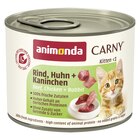 Animonda Carny Kitten Rind, Huhn + Kaninchen 200 g Angebote von Animonda bei Zookauf Neuss für 1,19 €