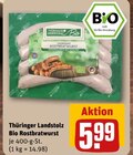 Bio Rostbratwurst Angebote von Thüringer Landstolz bei REWE Mühlhausen für 5,99 €
