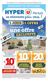 Prospectus Hyper U de la semaine "HYPER U Pertuis se réinvente pour vous !" avec 1 pages, valide du 16/09/2025 au 28/09/2025 pour Pertuis et alentours