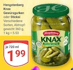 Knax Gewürzgurken Angebote von Hengstenberg bei GLOBUS Siegen für 1,99 €