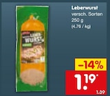 Leberwurst von  im aktuellen Netto Marken-Discount Prospekt für 1,19 €