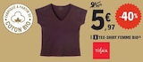 Tee-shirt femme bio - TISSAIA en promo à 5,97 € chez E.Leclerc Tee-shirt femme bio - TISSAIA dans le catalogue E.Leclerc