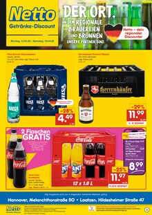 Coca Cola im Netto Marken-Discount Prospekt "DER ORT, AN DEM DU IMMER AUSGEZEICHNETE PREISE FINDEST." mit 2 Seiten (Laatzen)