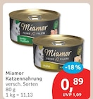 Katzennahrung von Miamor für 0,89 € bei budni im Angebot Katzennahrung von Miamor im aktuellen budni Prospekt