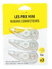 Promo Les Prix Mini - Pack de 3 rubans correcteurs - 5 m à 1,39 € dans le catalogue Bureau Vallée à Saint-Avold