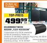 Aktuelles BALKONKRAFTWERK ABSAAR „FLEXI 400/800W“ Angebot bei OBI in Essen ab 499,99 €