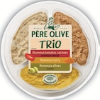Trio Houmous Tomates Séchées - Curry - Olives - Père Olive en promo chez Intermarché Super Trio Houmous Tomates Séchées - Curry - Olives - Père Olive dans le catalogue Intermarché Super