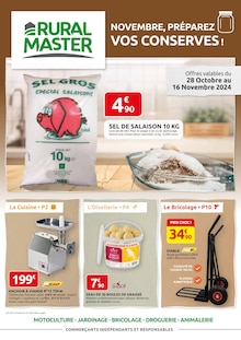 Prospectus Rural Master de la semaine "NOVEMBRE, PRÉPAREZ VOS CONSERVES !" avec 1 pages, valide du 28/10/2024 au 16/11/2024 pour Saint-Laurent-sur-Manoire et alentours