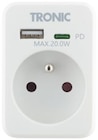 Prise électrique avec ports USB - TRONIC en promo chez Lidl Prise électrique avec ports USB - TRONIC dans le catalogue Lidl