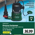 Klarwasser Tauchpumpe Angebot in Kolbermoor Klarwasser Tauchpumpe im aktuellen Prospekt bei Lidl in Kolbermoor