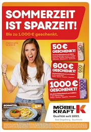 Möbel Kraft Prospekt für Buchholz: "SOMMERZEIT IST SPARZEIT!", 1 Seite, 03.06.2026 - 16.06.2026