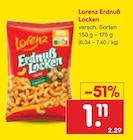 Erdnuß Locken von Lorenz für 1,11 € bei Netto Marken-Discount im Angebot Erdnuß Locken von Lorenz im aktuellen Netto Marken-Discount Prospekt