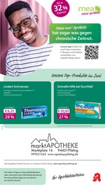 mea - meine apotheke Apotheke Prospekt der aktuellen Woche mit 4 Seiten, gültig von 01.06.2025 bis 30.06.2025, in Pilsting und Umgebung Aktueller mea - meine apotheke Apotheke Prospekt in Pilsting und Umgebung, "Unsere Juni-Angebote" mit 4 Seiten, 01.06.2025 - 30.06.2025