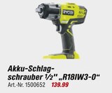 Akku-Schlagschrauber 1/2" "R18IW3-0" im Angebot bei toom Baumarkt in Lüneburg Akku-Schlagschrauber 1/2" "R18IW3-0" Angebote von RYOBI bei toom Baumarkt Lüneburg für 139,99 €
