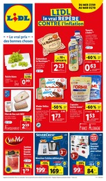 Catalogue Lidl avec 1 page de promos Prospectus Lidl, "Lidl, le vrai repère contre l'inflation", page, 27/09/2023 - 03/10/2023