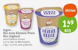 Bio-Joghurt Angebote von tegut... Bio zum kleinen Preis bei tegut Rüsselsheim für 1,49 €