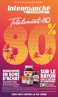 Prospectus Intermarché de la semaine "Totalement 80 80%" avec 1 pages, valide du 21/01/2025 au 02/02/2025 pour Billom et alentours