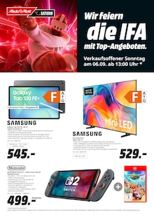 Nintendo Switch Angebot im MediaMarkt Saturn Prospekt, gültig von 06.09.2026 bis 06.09.2026 Nintendo Switch Angebot im aktuellen MediaMarkt Saturn Prospekt auf Seite 1