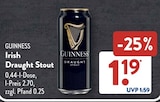 Irish Draught Stout von Guinness im aktuellen ALDI SÜD Prospekt für 1,19 €