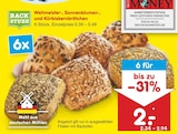 Weltmeisterbrötchen, Sonnenblumenbrötchen und Kürbiskernbrötchen Angebote von Backstube bei Netto Marken-Discount Wismar für 2,00 €