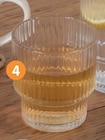 Lot de 4 verres striés bas transparent dans le catalogue B&M