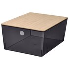 Aktuelles Box mit Deckel transparent schwarz/Bambus 26x35x15 cm Angebot bei IKEA in Stuttgart ab 9,49 €