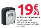 Mr.Bricolage Antibes - Promo Boîte à clé murale Promo Boîte à clé murale à 19,90 € dans le catalogue Mr.Bricolage à Antibes
