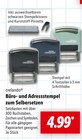 Büro- und Adressstempel zum Selbersetzen von crelando für 4,99 € bei Lidl im Angebot Büro- und Adressstempel zum Selbersetzen von crelando im aktuellen Lidl Prospekt
