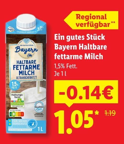 Haltbare fettarme Milch