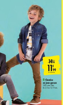 Chemise Jean Garçon - Tex dans le catalogue Carrefour Chemise en jean garçon - Tex à 11,99 € en promo chez Carrefour