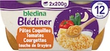Blédîner bols pâtes coquilles tomates courgettes touche de gruyère dès 12 mois - Blédina en promo chez Intermarché Super Blédîner bols pâtes coquilles tomates courgettes touche de gruyère dès 12 mois - Blédina dans le catalogue Intermarché Super