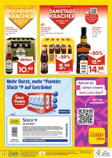 Jack Daniels im Netto Marken-Discount Prospekt "DER ORT, AN DEM DU IMMER AUSGEZEICHNETE PREISE FINDEST." mit 6 Seiten (Völklingen)