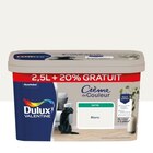 Peinture(d) Crème De Couleur Dulux Valentine satin blanc 2,5 L + 20% gratuit - Dulux Valentine en promo chez Castorama Le Grand-Quevilly à 42,90 €