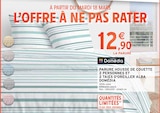 Parure housse de couette 2 personnes et 2 taies d'oreiller Alba - Domédia en promo chez Intermarché Tours à 12,90 €