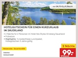 Hotelgutschein für einen Kurzurlaub im Sauerland Angebote von Netto Reisen bei Netto Marken-Discount Dortmund für 99,00 €