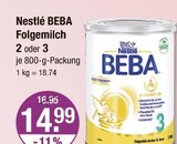 BEBA Folgemilch 2 oder 3 im V-Markt Prospekt BEBA Folgemilch 2 oder 3 von Nestlé im aktuellen V-Markt Prospekt für 14,99 €