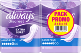 SERVIETTES FUITES URINAIRES LONG PLUS DISCREET ALWAYS - ALWAYS DISCREET en promo chez Auchan Supermarché SERVIETTES FUITES URINAIRES LONG PLUS DISCREET ALWAYS - ALWAYS DISCREET dans le catalogue Auchan Supermarché