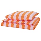 Bettwäsche-Set, 2-teilig orange/rosa/gestreift 140x200/80x80 cm von SLÅNHÖSTMAL im aktuellen IKEA Prospekt für 19,99 €